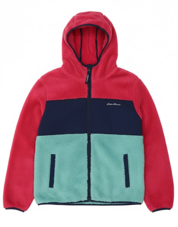 Eddie Bauer fleecejakke med hætte til piger 14-15 år Large Pink Colourblock