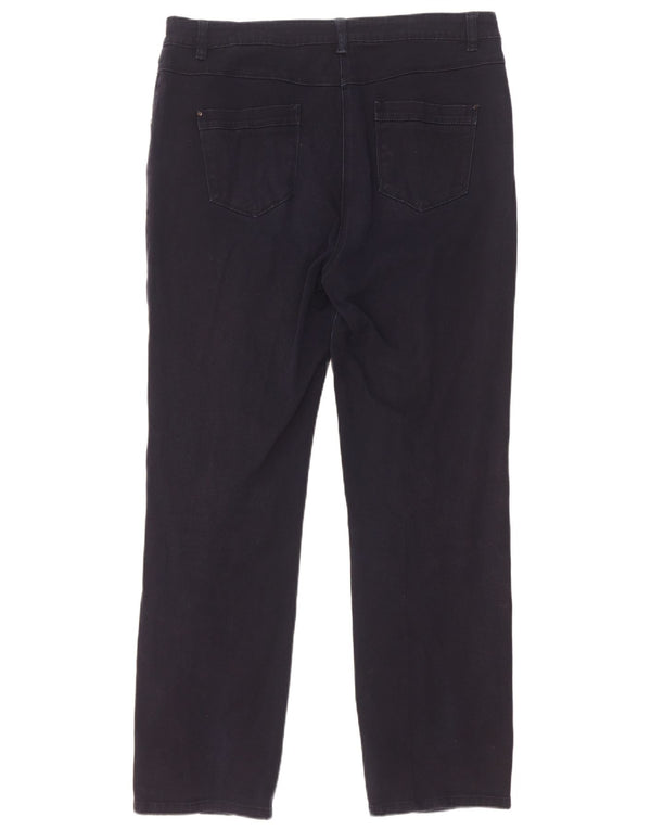 M&Co Dame Straight Jeans UK 16 Large W34 L30 Navy Blue Bomuld