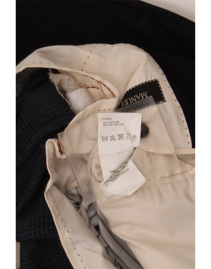 Manuel Ritz Herre 2 Button Blazer Jacket IT 50 Large Navy Blue Houndstooth