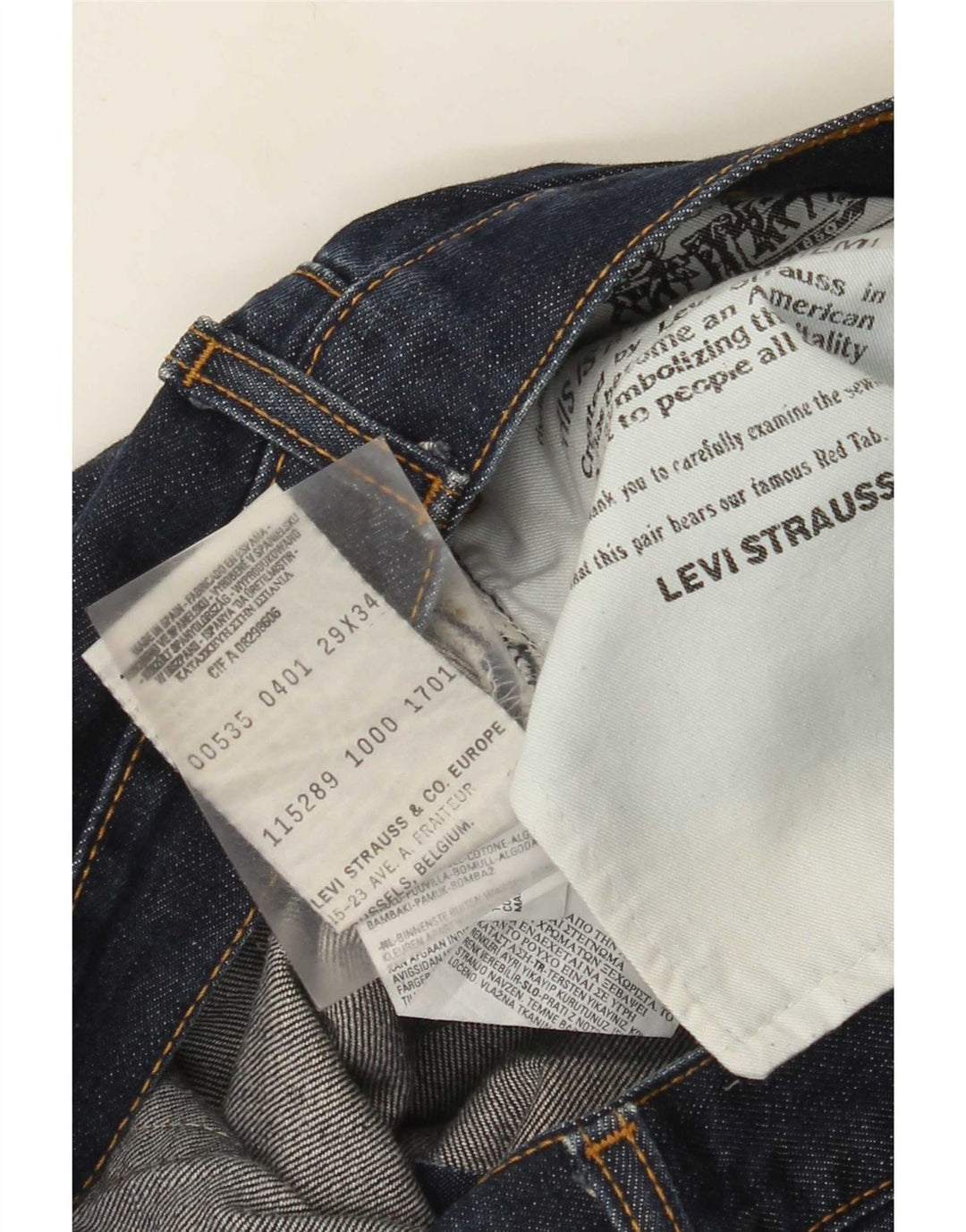 Levi's Dame Distressed Straight Jeans W29 L34 Marineblå Bomuld