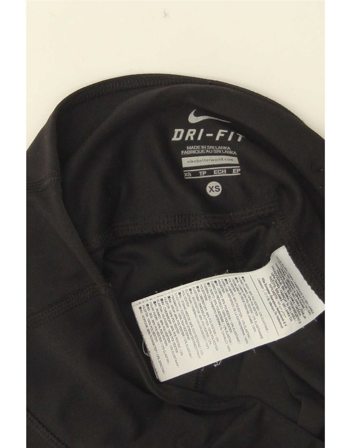 Nike Dame Dri Fit Leggings UK 4 XS Sort Polyester