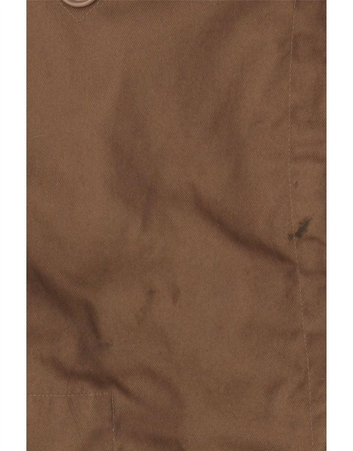 VINTAGE Parkajakke med hætte til mænd UK 42 XL Brun polyester