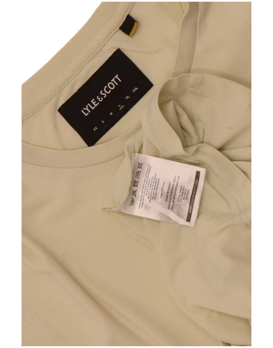 Lyle & Scott Herre T-shirt Top Stor Beige Bomuld