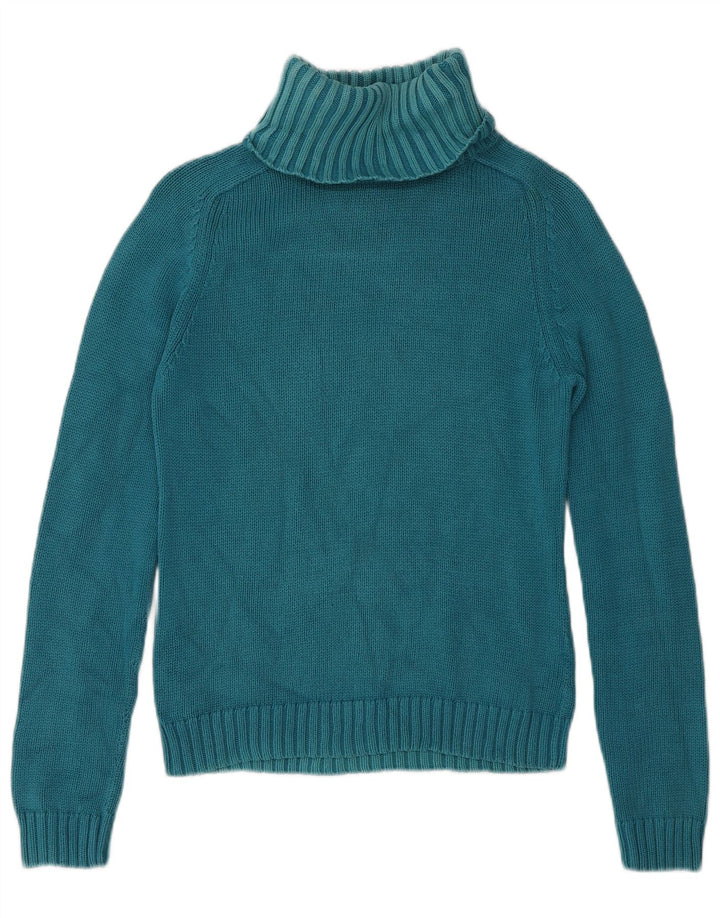 Massimo Dutti Dame Rullehals Sweater UK 12 Medium Blue Bomuld