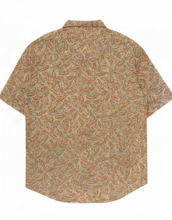 Vintage Mens Short Sleeve Shirt Large Multicoloured Paisley