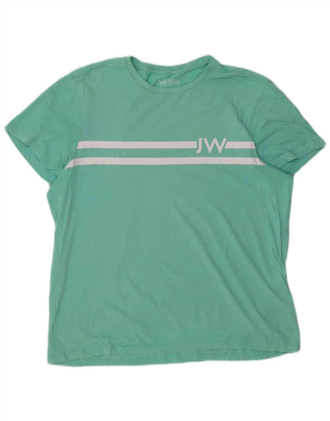 JACK WILLS Herre Classic Fit Grafisk T-Shirt Top Stor Grøn Bomuld
