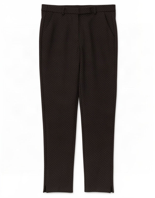 Marks & Spencer Dame Cropped Trousers UK 12 Medium W30 L27 Black Spotted