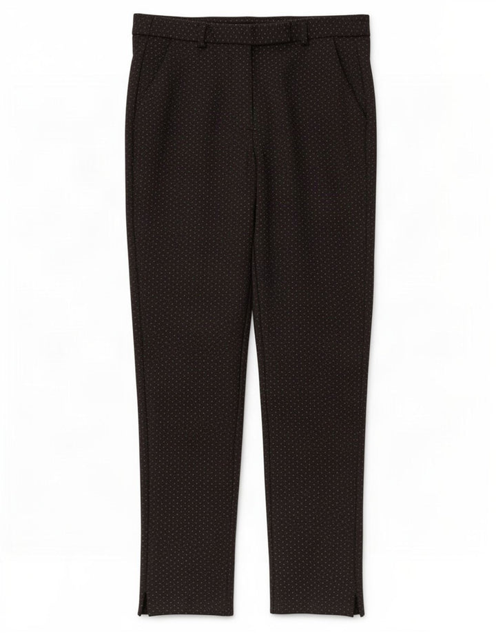 Marks & Spencer Dame Cropped Trousers UK 12 Medium W30 L27 Black Spotted
