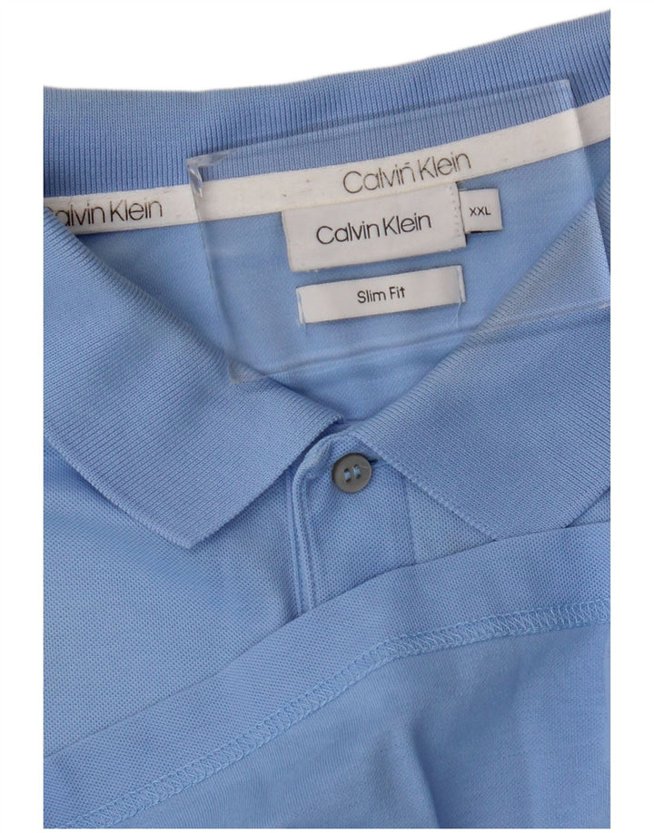 Calvin Klein Herre Slim Fit Polo Shirt 2XL Blå
