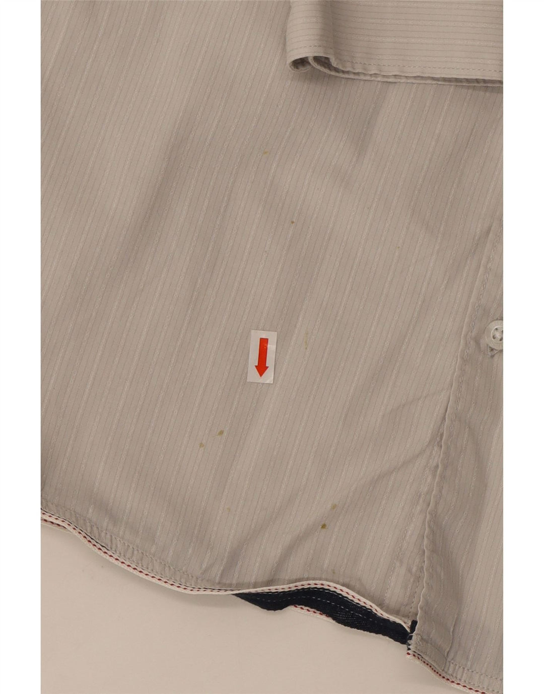 GUESS Mens Slim Fit Shirt Medium Grey Pinstripe Cotton