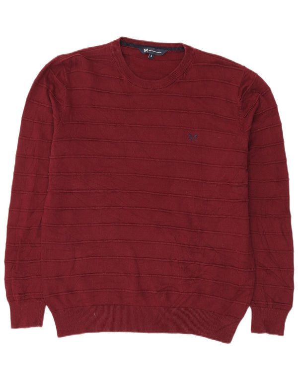 CREW TØJ Herre Crew Neck Jumper Sweater Stor Bourgogne Bomuld
