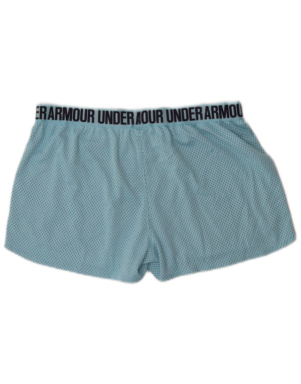 Under Armour Dame Heat Gear Graphic Sports Shorts UK 14 Large Blue Spotted