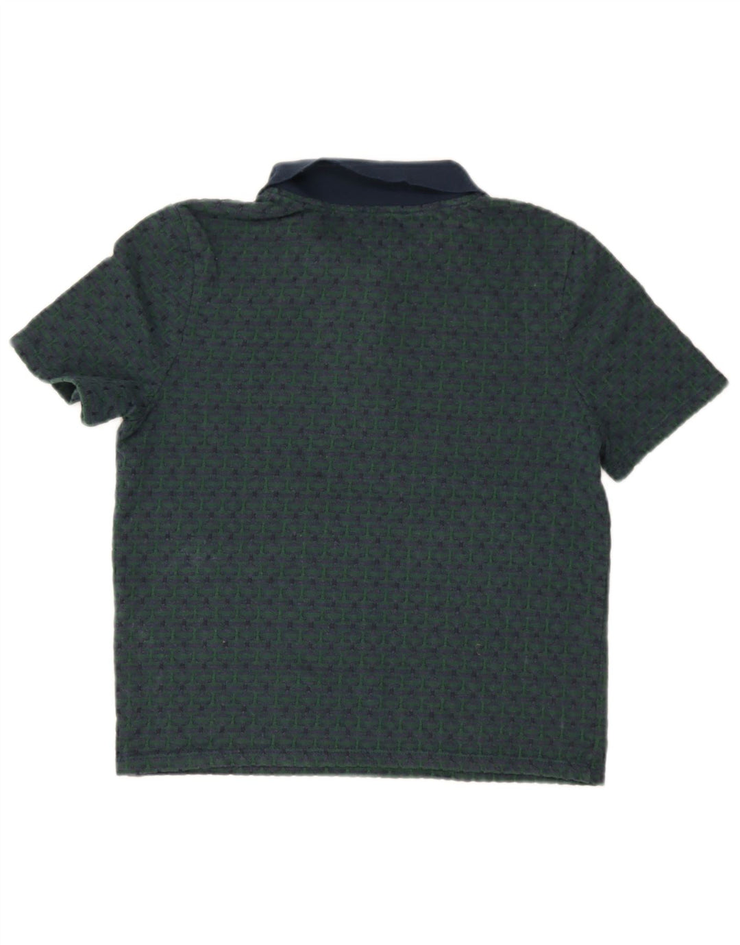 Zara Dame Polo Shirt UK 10 Small Navy Blue Geometrisk Polyester
