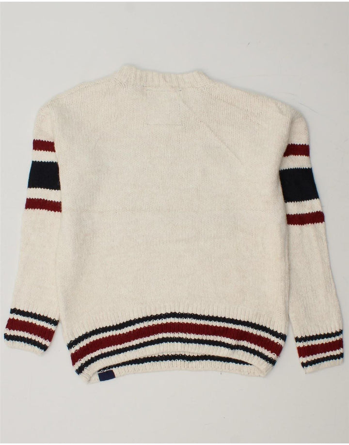 SUPERDRY Dame sweater med rund hals DK 6 XS Hvid Colourblock