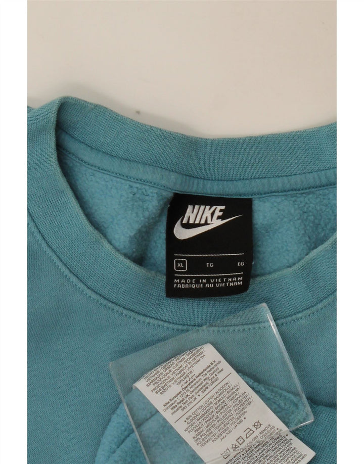 NIKE Sweatshirt Jumper til mænd XL Blå bomuld