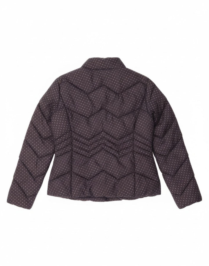 Diana Gallesi Dame polstret jakke UK 16 Stor marineblå plettet polyamid