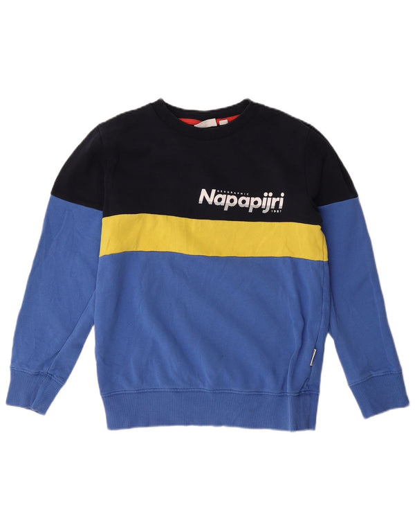 Napapijri Boys Geographic Sweatshirt Jumper 11-12 år Blå Colourblock