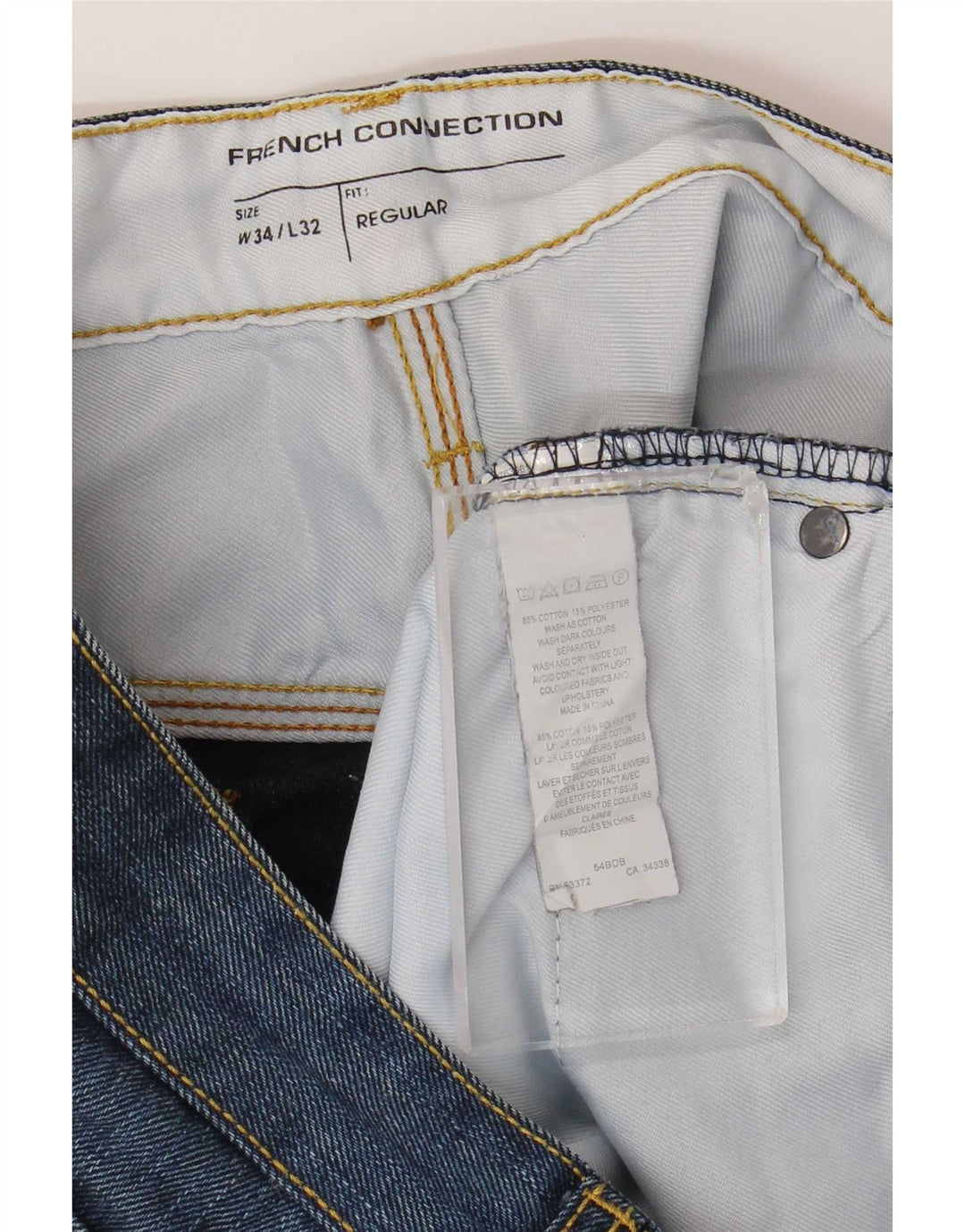 French Connection Herre Regular Fit Straight Jeans W34 L32 Marineblå Bomuld