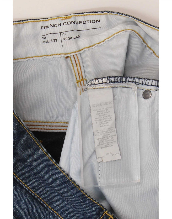 French Connection Herre Regular Fit Straight Jeans W34 L32 Marineblå Bomuld