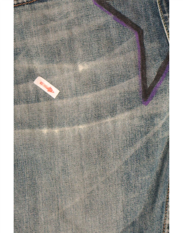 Levi's grafiske denimshorts til kvinder W30 mellemblå bomuld