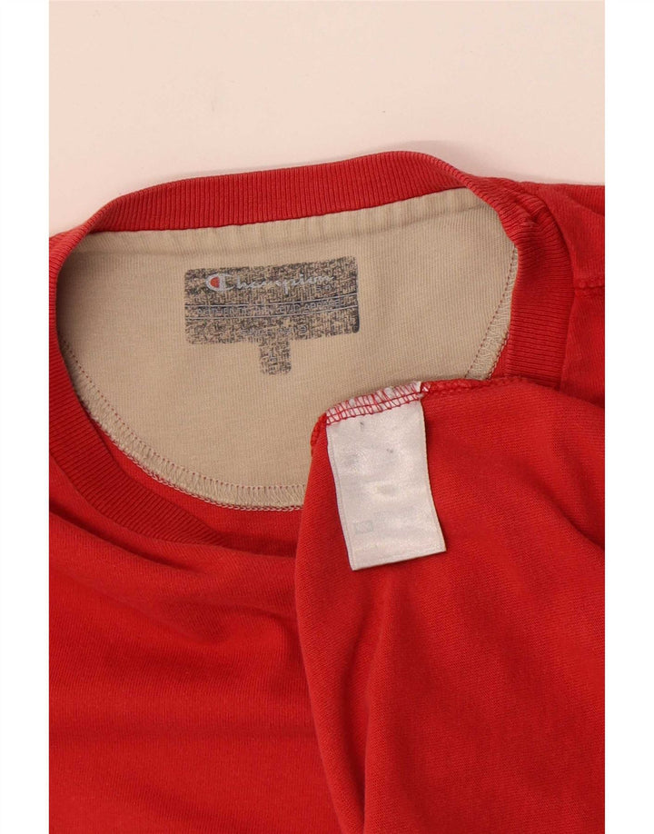 Champion Herre Grafisk T-Shirt Top Stor Rød Bomuld