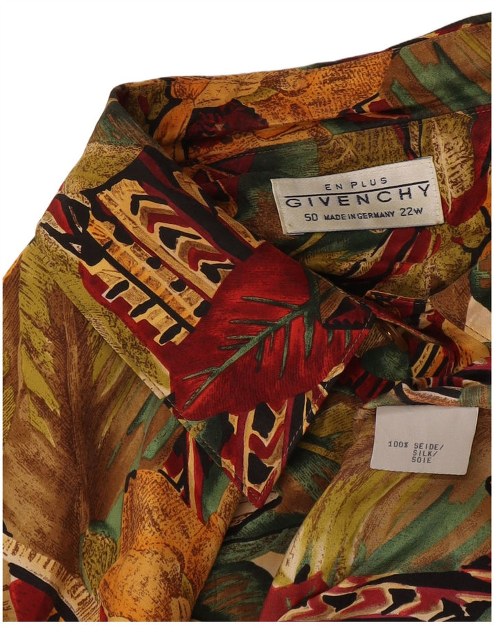 Givenchy kortærmet skjortebluse til kvinder EU 50 3XL flerfarvet blomster