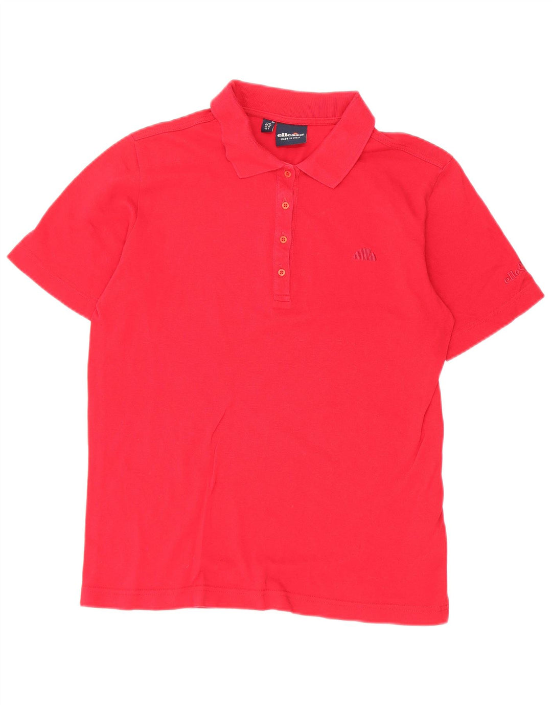 Ellesse Dame Polo Shirt UK 10 Lille Rød Bomuld