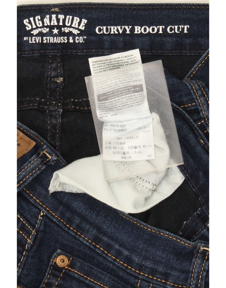 Levi's Womens Curvy Bootcut Jeans US 18 2XL W34 L32 Marineblå Bomuld