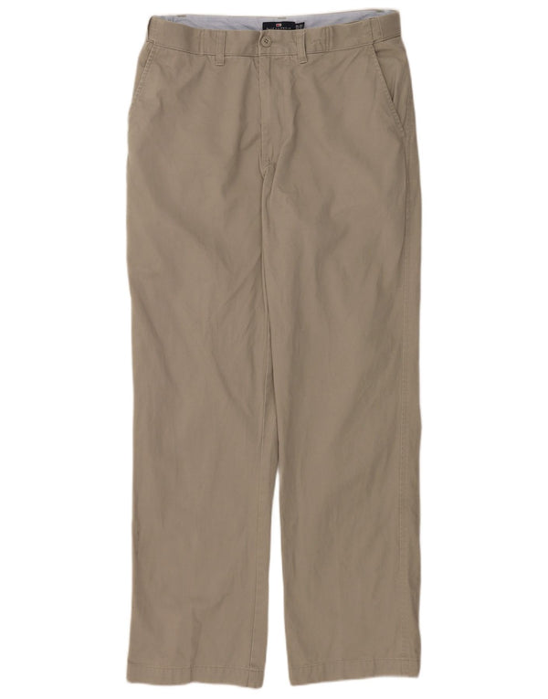 Marks & Spencer Straight Chino-bukser til mænd W34 L33 Beige Bomuld