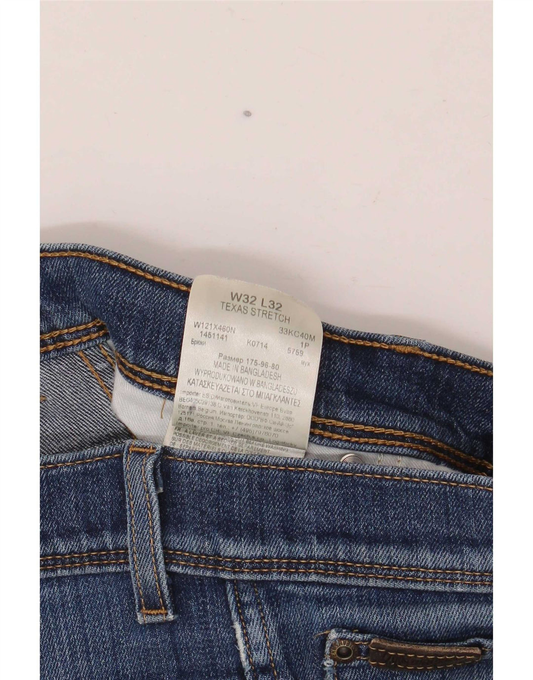 Wrangler Dame Texas Stretch Distressed Straight Jeans W32 L32 Blå Bomuld