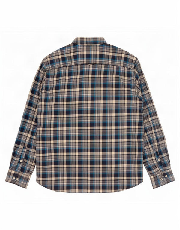 Jack & Jones Mens Flannel Shirt 2XL Navy Blue Check Cotton
