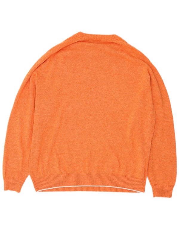 Alba Moda Mens Boat Neck Jumper Sweater Large Orange Flecked Cotton