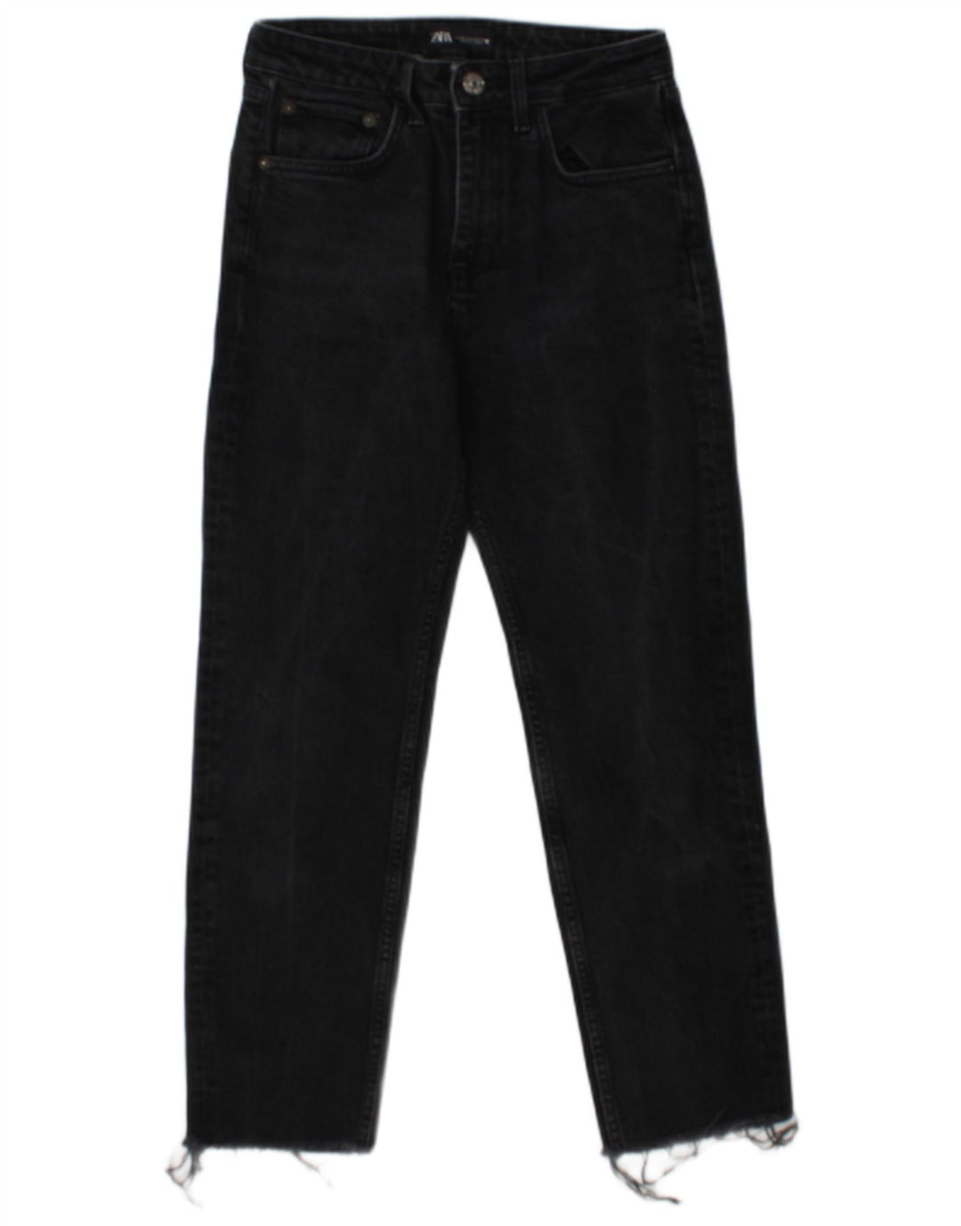 Zara Dame Straight Jeans EU 36 XS W26 L26 Grå