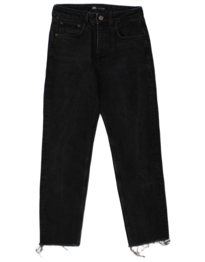 Zara Dame Straight Jeans EU 36 XS W26 L26 Grå