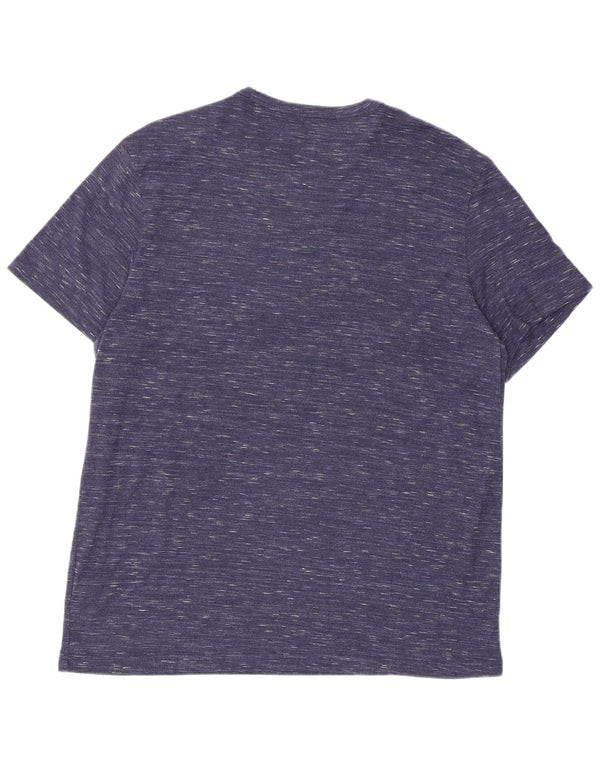 Lee Herre T-Shirt Top XL Navyblå Flecked Bomuld