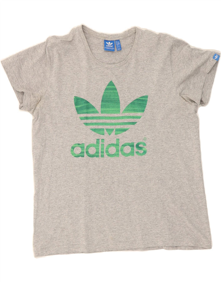 ADIDAS Mens Graphic T-Shirt Top Large Grey Vintage Adidas and Second-Hand Adidas from Messina Hembry 