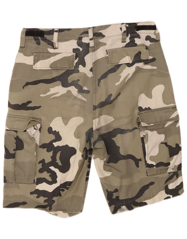 Vintage Herre Cargo Shorts XL W38 Khaki Camouflage Polyester