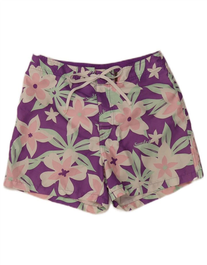 SUNDEK Svømmeshorts til kvinder UK 14 Medium Lilla Floral Polyester