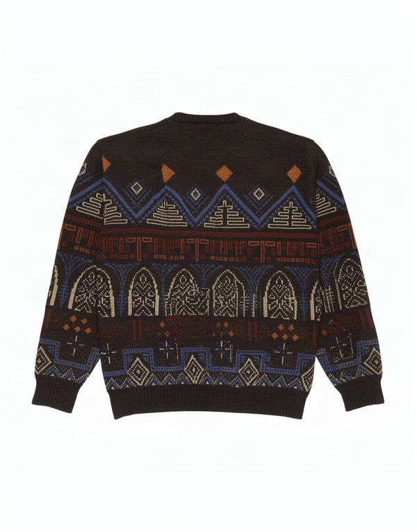 Vintage Mens Crew Neck Jumper Sweater IT 54 XL Multicoloured Geometric