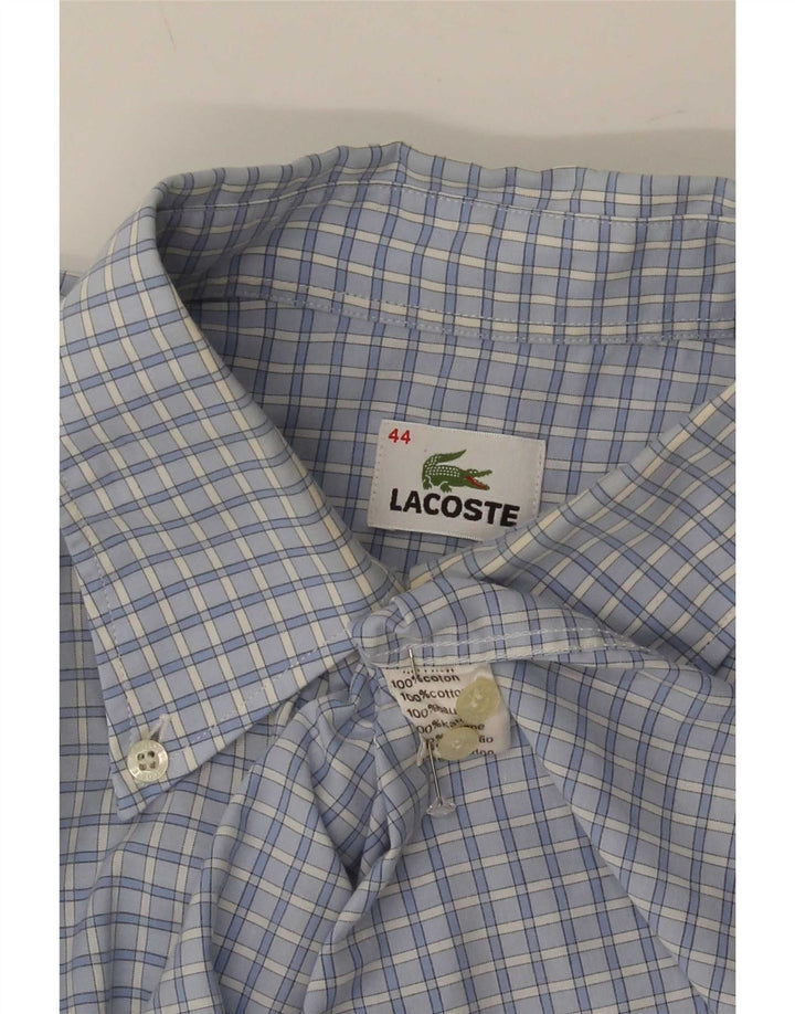 Lacoste Herreskjorte Størrelse 44 XL Blå Gingham Bomuld