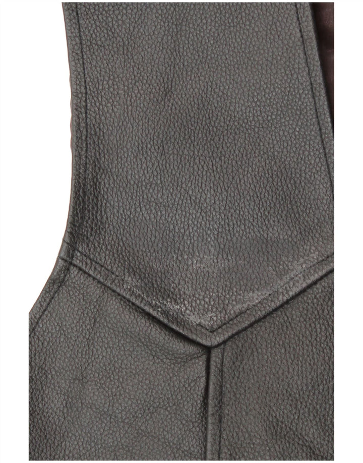 Vintage herre lædervest Medium Black Biker