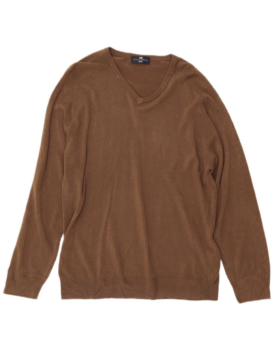 MARKS & SPENCER Herre Blue Harbor V-hals sweater Stor Brun