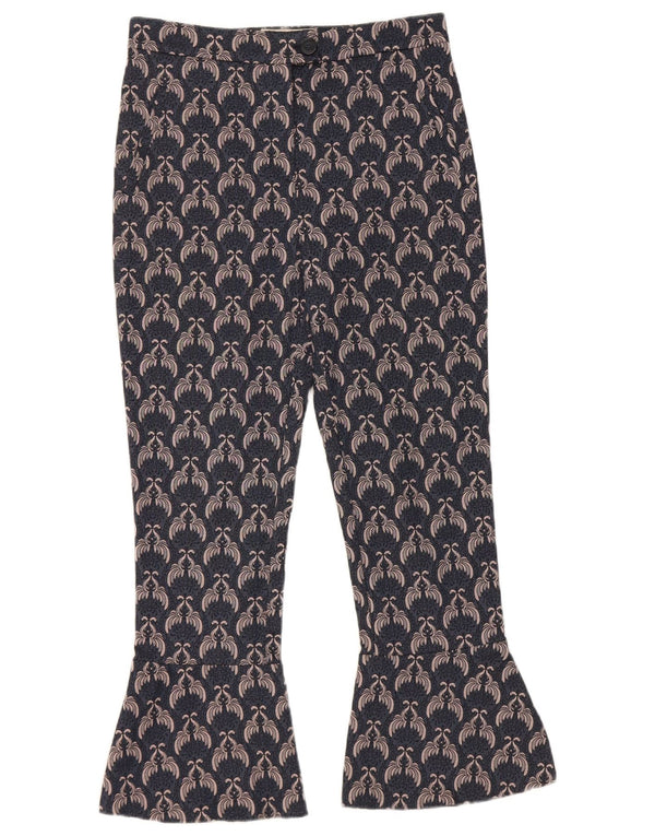 Pinko kvinders grafiske cropped bukser UK 10 Small W28 L24 Navy Blue