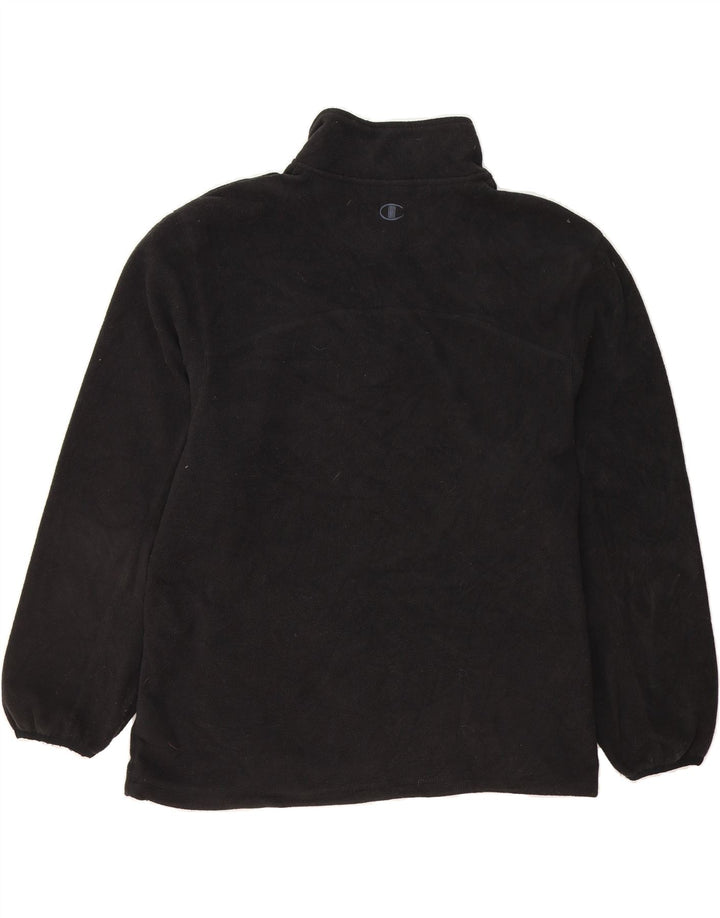 CHAMPION Mens Zip Neck Fleece Jumper XL Black Polyester Vintage Champion and Second-Hand Champion from Messina Hembry 