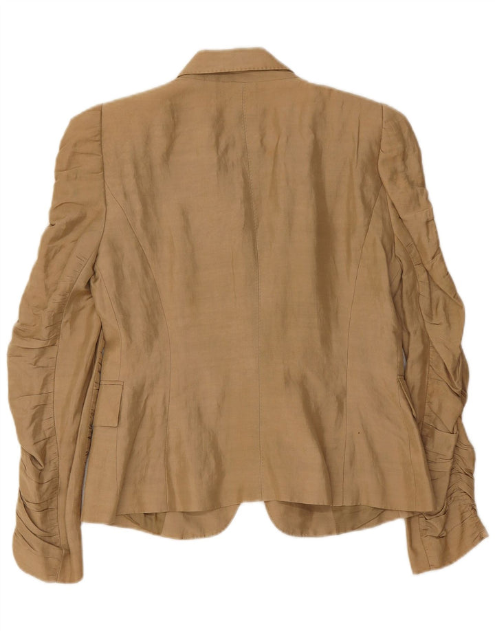 Zara Dame 1 Knap Blazer Jacket UK 12 Medium Beige