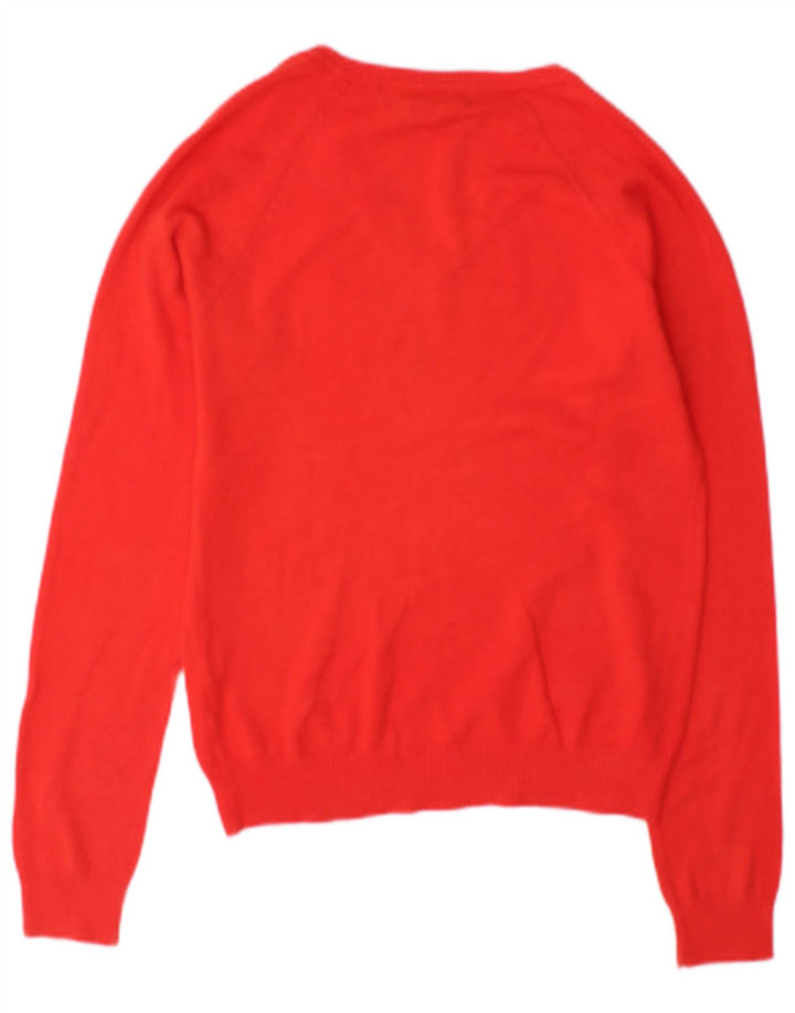 Zara Dame V-hals sweater UK 12 Medium Rød Bomuld