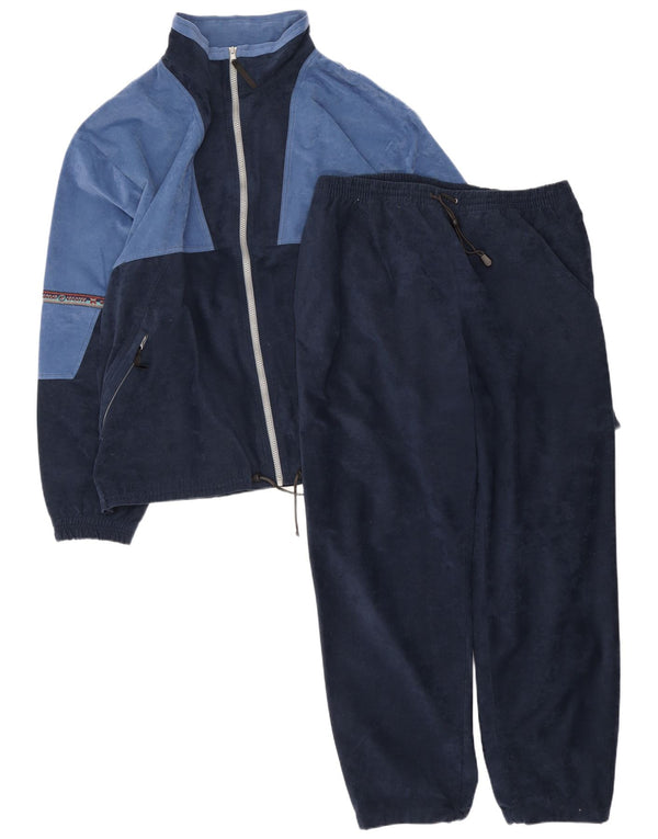 Great Escapes Herre velour fuld træningsdragt EU 56 XL Navy Blue Colourblock