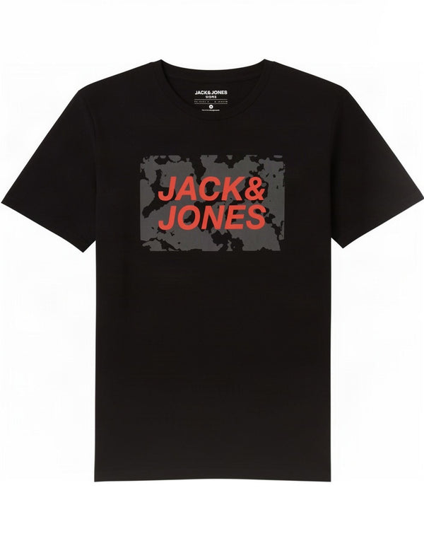 Jack & Jones Herre grafisk T-shirt Top Medium Sort Bomuld