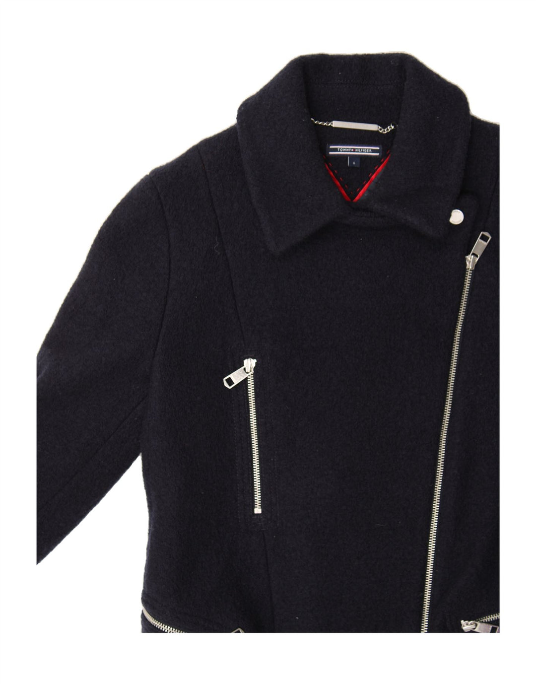 TOMMY HILFIGER Womens Overcoat US 6 Medium Navy Blue Wool Vintage Tommy Hilfiger and Second-Hand Tommy Hilfiger from Messina Hembry 
