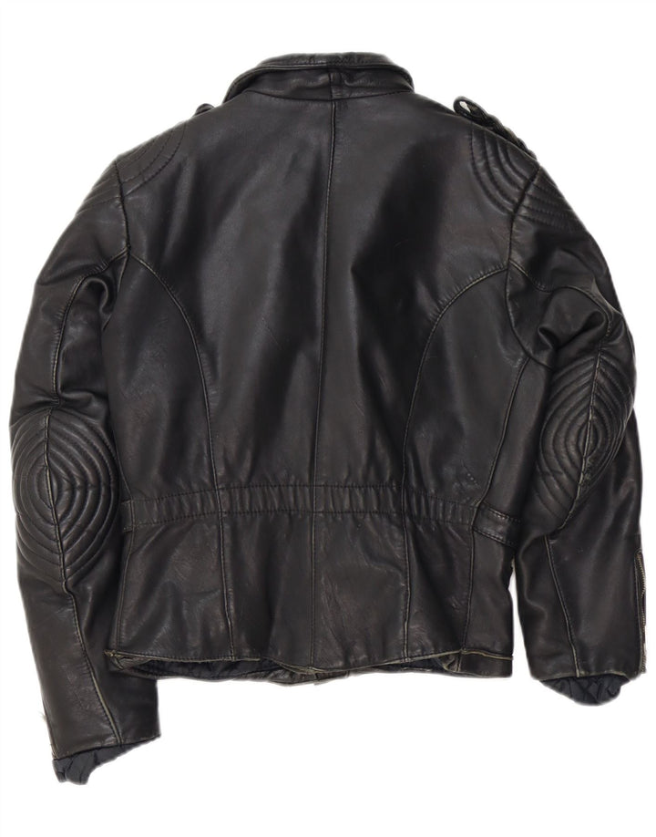 Vintage dame bikerjakke i læder IT 44 Medium sort læder